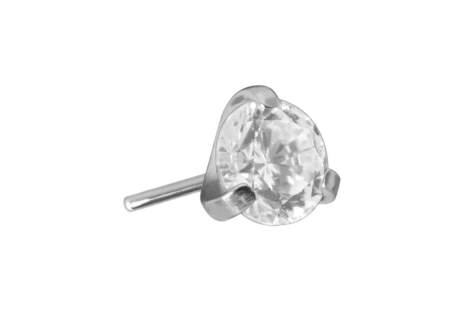 Titan Aufsatz mit Push Pin EINGEFASSTER KRISTALL von Piercingline